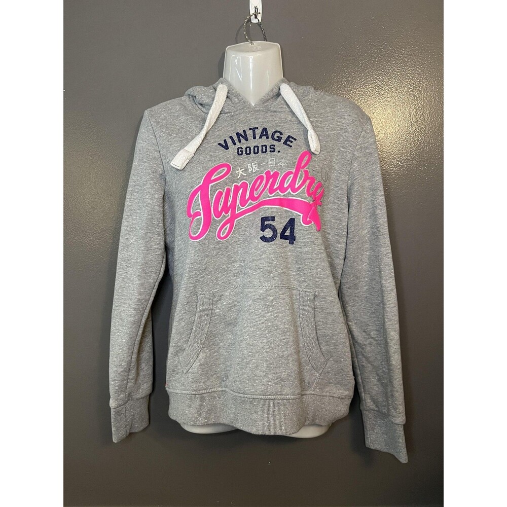 Superdry Hoodie Womens Medium US 8 Vintage Goods Pullover Sweatshirt 54 Graphic